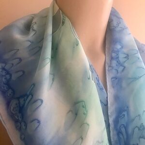 ORIGINAL,signed, hand dyed silk scarf